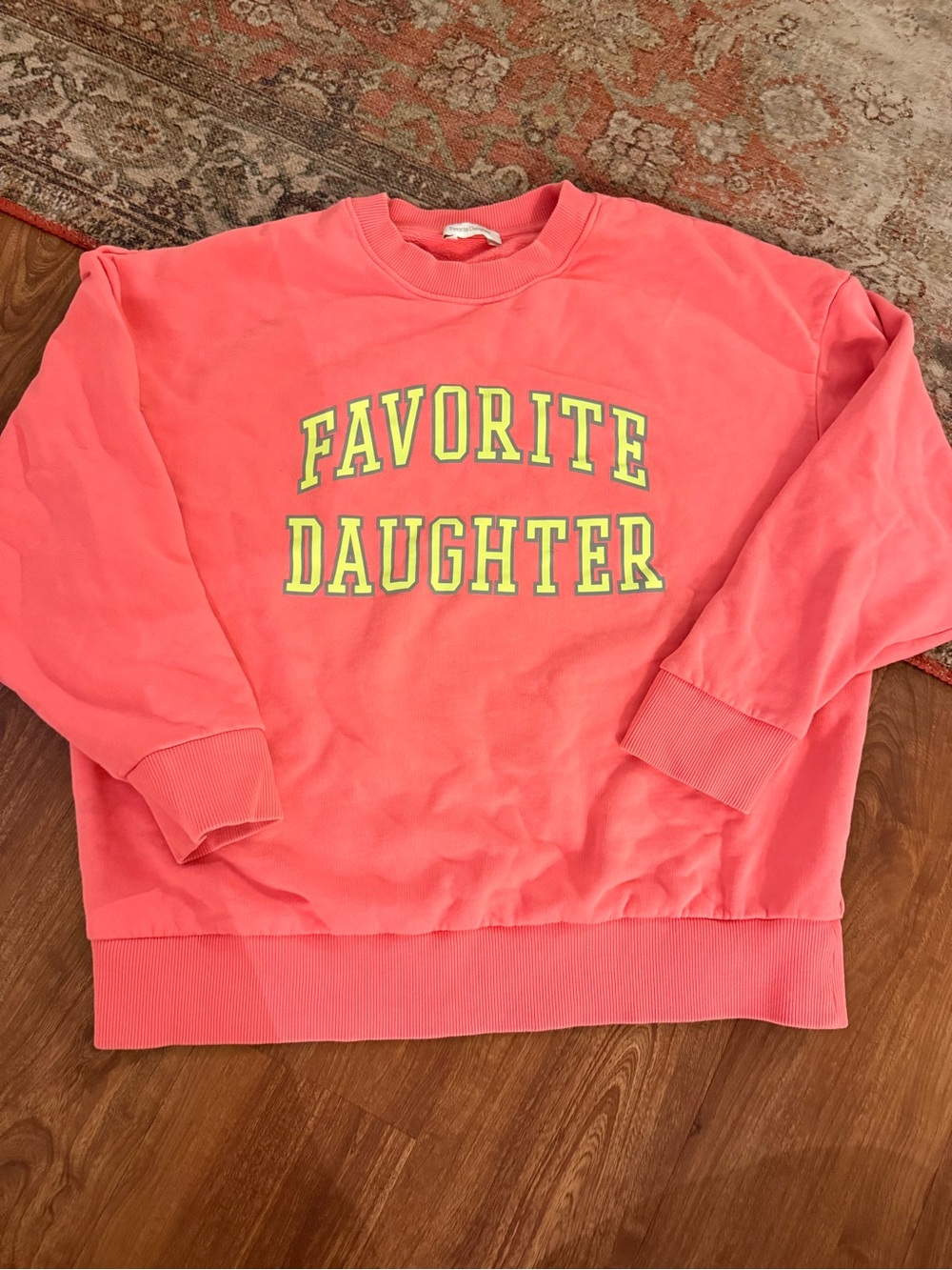 Favorite Daughter Coral Pink Pullover Sweatshirt